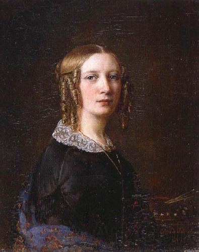 Sophie Adlersparre Portrait with the side-curls that were most common as part of 1840s women's hairstyles. France oil painting art